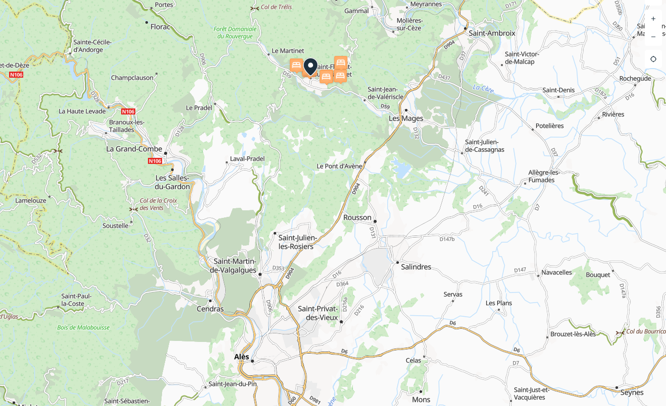 Carte Saint florent sur auzonnet