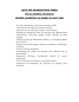 LISTE DES DELIBERATIONS PRISES CM 26.08.2025