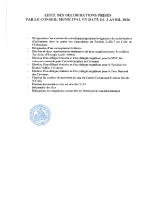 LISTE DES DELIBERATIONS PRISES CM 02.03.2026